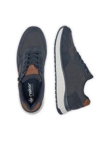 Rieker Sneakersy B0601-14 Granatowy. Kolor: niebieski. Materiał: nubuk, skóra #5
