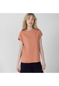 outhorn - T-shirt gładki damski - pomarańczowy. Okazja: na co dzień. Kolor: pomarańczowy. Materiał: bawełna, dzianina. Długość rękawa: krótki rękaw. Wzór: gładki. Styl: casual #3