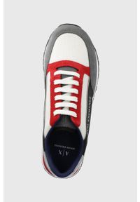 Armani Exchange buty kolor szary. Nosek buta: okrągły. Zapięcie: sznurówki. Kolor: szary. Materiał: guma