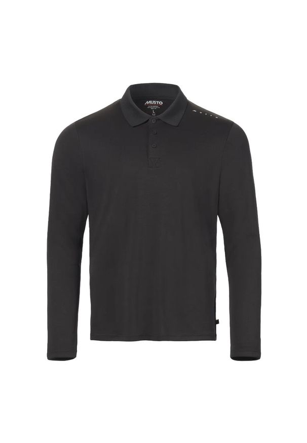 Koszulka polo z długim rękawem przeciwdziałająca promieniom UV Musto Evo Crew. Typ kołnierza: polo. Kolor: czarny. Materiał: skóra. Długość rękawa: długi rękaw. Długość: długie