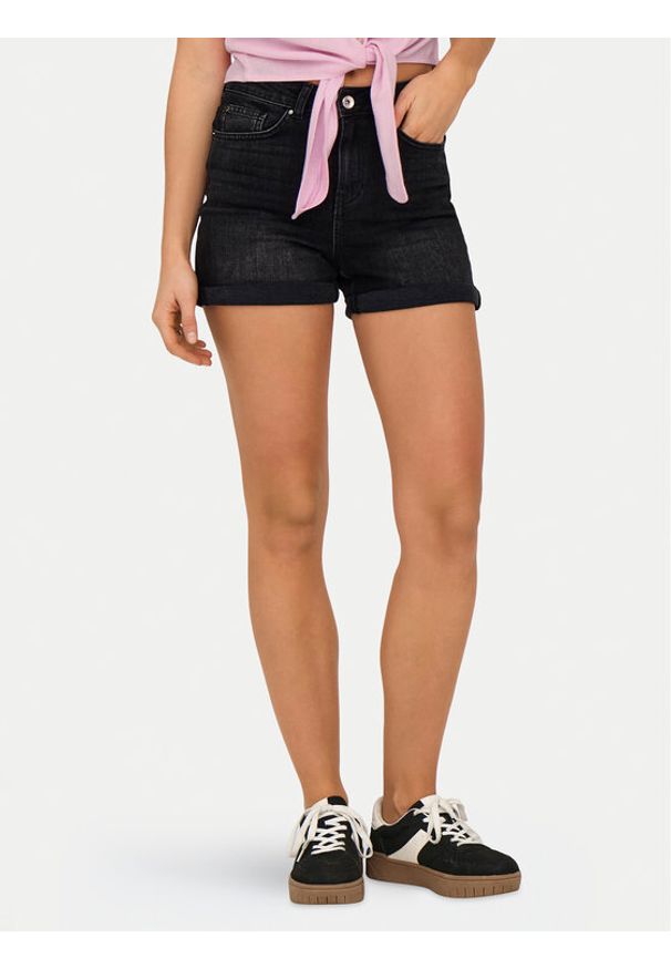 only - ONLY Szorty jeansowe Josephine 15321381 Czarny Regular Fit. Kolor: czarny. Materiał: bawełna