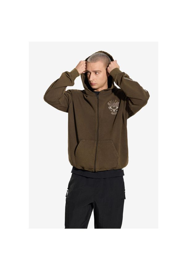 Bluza sportowa męska Prosto Athletic z kapturem. Kolor: brązowy. Materiał: dresówka