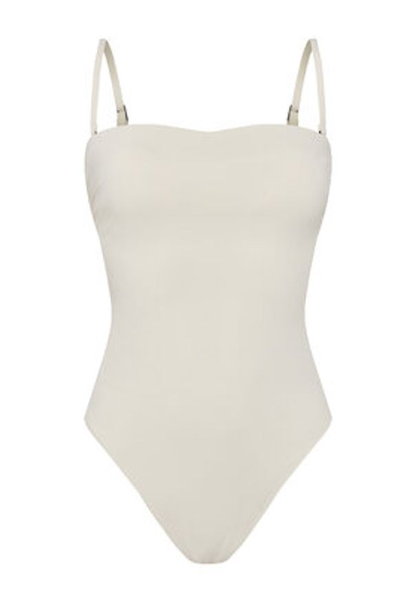 Calvin Klein Swimwear Strój kąpielowy KW0KW02709 Beżowy. Kolor: beżowy. Materiał: syntetyk