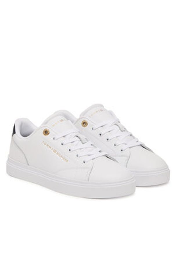 TOMMY HILFIGER - Tommy Hilfiger Sneakersy Th Chic Sneaker FW0FW09105 Biały. Kolor: biały. Materiał: skóra
