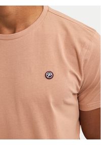 Petrol Industries T-Shirt M-ROS-TSR002 Beżowy Regular Fit. Kolor: beżowy. Materiał: bawełna