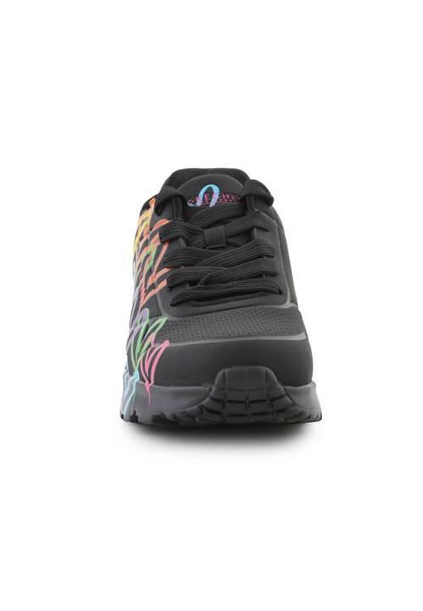 skechers - Buty do chodzenia damskie Skechers Uno Lite Spread The Love. Kolor: czarny. Materiał: materiał, syntetyk. Szerokość cholewki: normalna. Sport: turystyka piesza