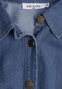 Born2be - Niebieska Bawełniana Koszula ze Ściagaczami w Pasie Lennada. Okazja: na spotkanie biznesowe, do pracy. Kolor: niebieski. Materiał: bawełna. Styl: biznesowy #4