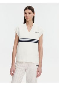 Adidas - adidas Sweter 3-Stripes JJ3486 Biały Loose Fit. Kolor: biały. Materiał: syntetyk #1