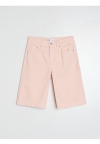 Sinsay - Jeansowe szorty jorts mid waist - różowy. Kolor: różowy. Materiał: jeans #1