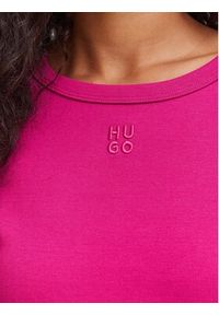 Hugo - HUGO T-Shirt Deloris 50512002 Różowy Regular Fit. Kolor: różowy. Materiał: bawełna #5