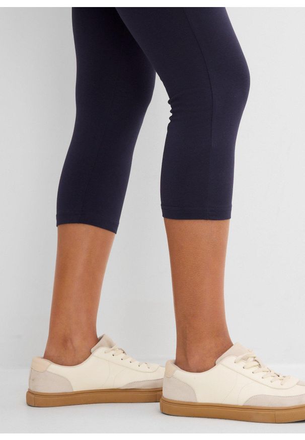bonprix - Legginsy rybaczki (2 pary w opak.). Okazja: na co dzień. Kolor: niebieski. Styl: casual