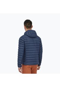 Kurtka puchowa męska Patagonia Down Sweater Hoody. Kolor: niebieski. Materiał: puch. Sport: turystyka piesza