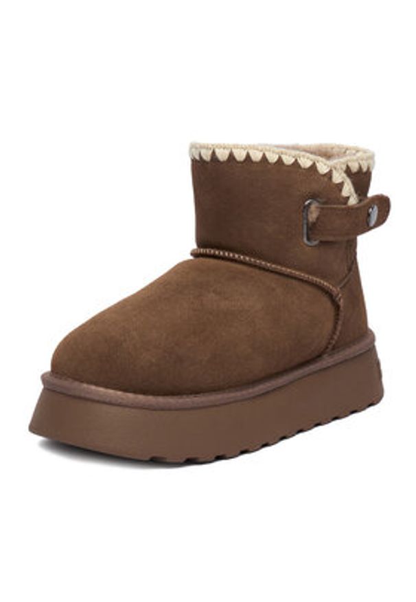 Badura Śniegowce EO-ANGELA-TS6296-01 Brązowy. Kolor: brązowy. Materiał: skóra, zamsz