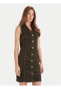 Vero Moda Sukienka codzienna Eden 10333959 Zielony Regular Fit. Okazja: na co dzień. Kolor: zielony. Materiał: bawełna. Typ sukienki: proste. Styl: casual
