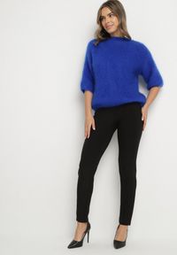 Born2be - Czarne Spodnie Ozdobione Guzikami i Zakładkami Vamiole. Okazja: na spotkanie biznesowe, na co dzień. Kolor: czarny. Wzór: aplikacja. Styl: biznesowy, casual, elegancki #3