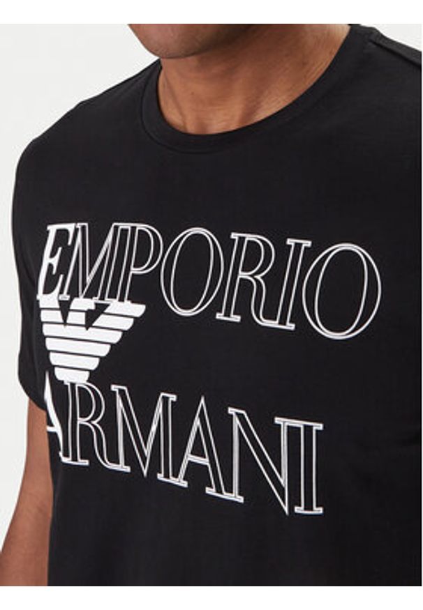 Emporio Armani T-Shirt EM000574 AF20434 UC001 Czarny Regular Fit. Kolor: czarny. Materiał: bawełna