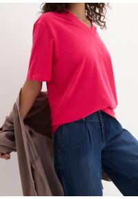 bonprix - Długi i szeroki T-shirt z dekoltem w serek, krótki rękaw (5 sztuk). Okazja: na co dzień. Typ kołnierza: dekolt w serek. Kolor: czarny. Długość rękawa: krótki rękaw. Długość: krótkie. Sezon: lato. Styl: casual #2