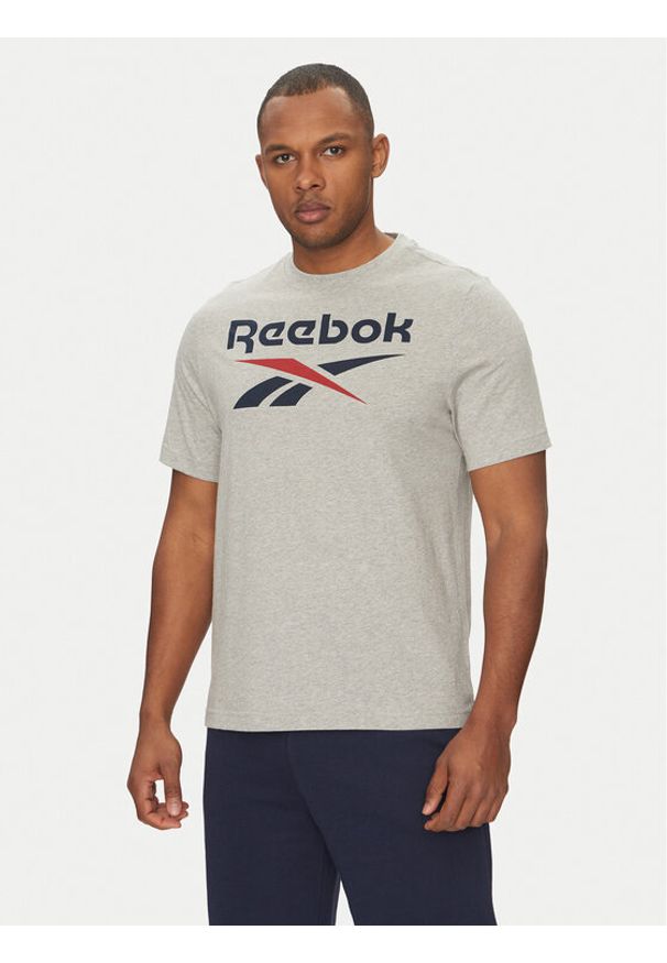 Reebok T-Shirt 100217137 Szary Regular Fit. Kolor: szary. Materiał: bawełna