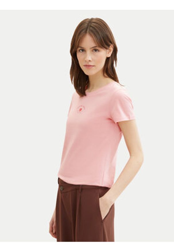 Tom Tailor Denim T-Shirt 1040185 Różowy Regular Fit. Kolor: różowy. Materiał: bawełna