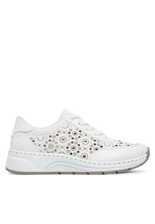 Rieker Sneakersy N6506-80 Biały. Kolor: biały. Materiał: skóra