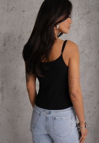 Renee - Czarny Bieliźniany Top z Bawełny z Koronką na Regulowanych Ramiączkach Beralisse. Kolor: czarny. Materiał: bawełna, koronka. Długość rękawa: na ramiączkach. Wzór: koronka. Sezon: zima, wiosna, lato #5