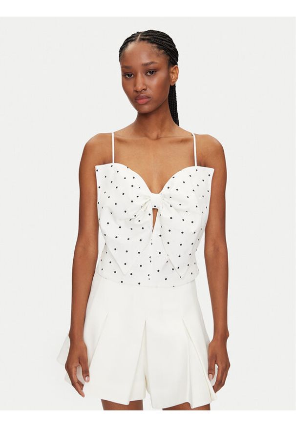 BARDOT - Bardot Top Vieda 59755TB Biały Regular Fit. Kolor: biały. Materiał: len