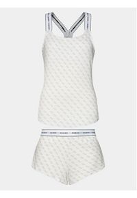 Guess Piżama Carrie O3RX04 KBOE1 Biały Regular Fit. Kolor: biały. Materiał: bawełna