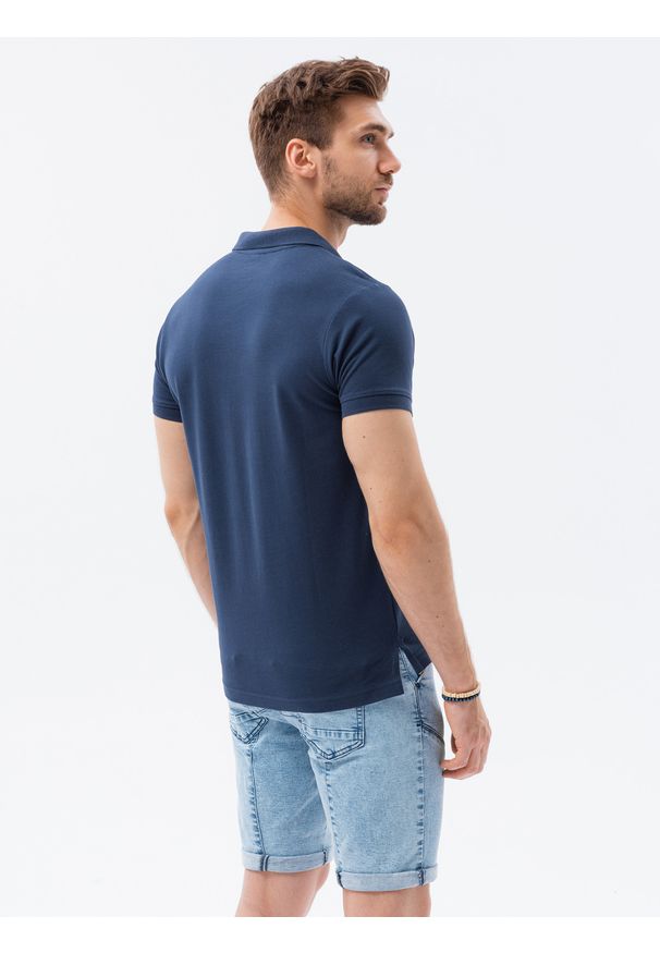 Niebieska koszulka polo Ombre Clothing z haftami, polo