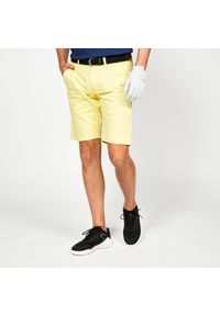 INESIS - Spodenki do golfa chino męskie Inesis MW500. Kolor: żółty. Materiał: elastan, bawełna, materiał, poliester. Sport: golf