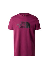 Koszulka The North Face Easy 0A2TX3I0H1 - fioletowa. Kolor: fioletowy. Materiał: bawełna. Długość rękawa: krótki rękaw. Długość: krótkie. Wzór: nadruk #1