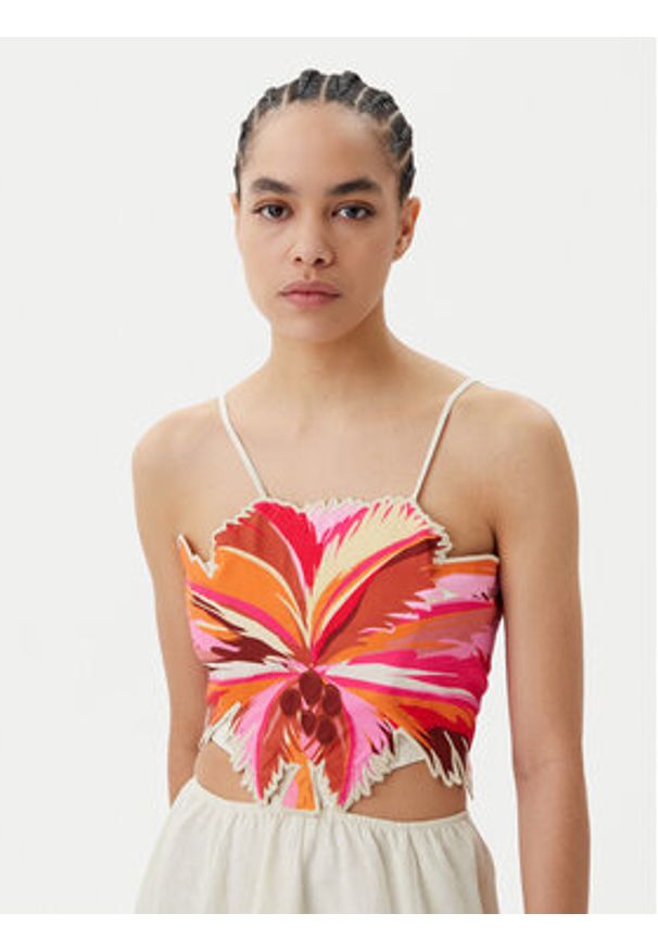 Maaji Sukienka letnia Sunrise PT2530CLD001 Beżowy Regular Fit. Kolor: beżowy. Materiał: len. Sezon: lato