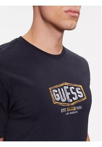 Guess T-Shirt M4RI33 J1314 Granatowy Slim Fit. Kolor: niebieski. Materiał: bawełna