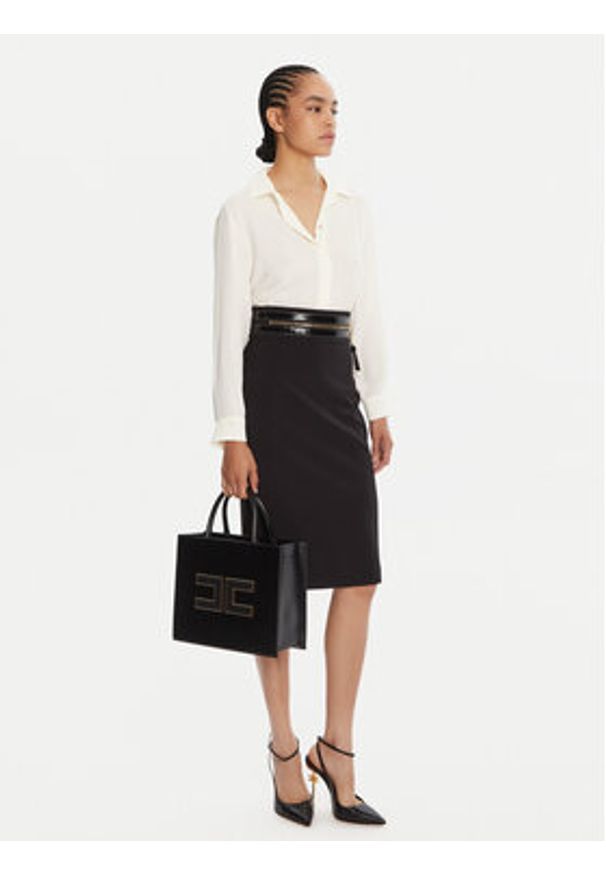 Elisabetta Franchi Spódnica ołówkowa GO-130-56E2 Czarny Regular Fit. Kolor: czarny. Materiał: syntetyk