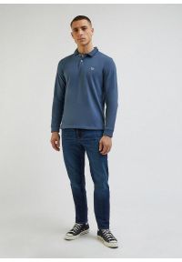 Lee - LEE PIQUE POLO MESKA KOSZULKA Z DŁUGIM RĘKAWEM LONGSLEEVE DEEP WATERS L61VRLA62. Typ kołnierza: polo. Długość rękawa: długi rękaw. Długość: długie #3