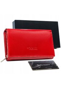 4U CAVALDI - Portfel damski czerwony Cavaldi RD-21-GCL-0818 RED. Kolor: czerwony. Materiał: skóra