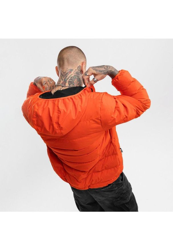 SIROKO - Wodoodporna kurtka puchowa męska Fire. Kolor: wielokolorowy, czarny, pomarańczowy. Materiał: puch