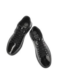 Czarne Sneakersy John Doubare Modne Obuwie Męskie. Okazja: na co dzień. Kolor: czarny. Materiał: skóra, guma #4