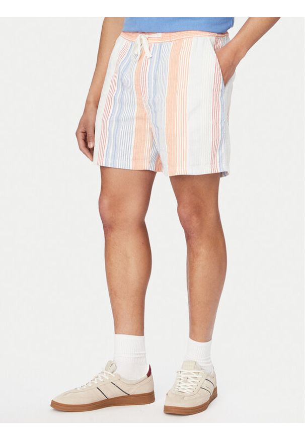 Tommy Jeans Szorty materiałowe DM0DM22830 Kolorowy Relaxed Fit. Materiał: bawełna. Wzór: kolorowy