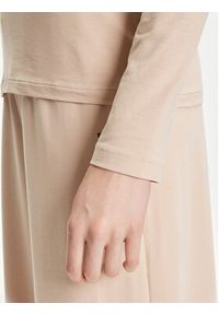 EA7 Emporio Armani Bluzka 7W000456 AF10373 U1046 Beżowy Slim Fit. Kolor: beżowy. Materiał: bawełna #4