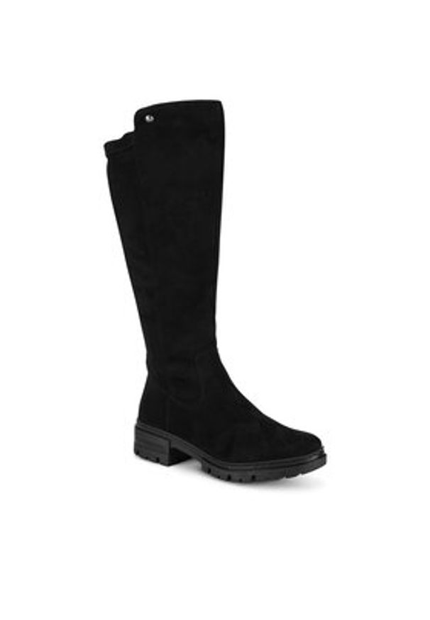 Rieker Kozaki 76890-00 Czarny. Kolor: czarny. Materiał: materiał