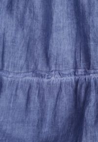 Renee - Niebieska Kaskadowa Bawełniana Spódnica High Waist Stylizowana na Denimową Ealnas. Okazja: na co dzień. Stan: podwyższony. Kolor: niebieski. Materiał: bawełna. Długość: krótkie. Styl: casual #3