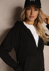 Renee - Czarny Sportowy Komplet Dresowy Klasyczne Spodnie i Bluza z Kapturem na Suwak Torvala. Kolor: czarny. Materiał: dresówka #4