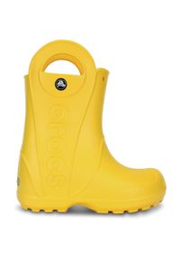 Buty Crocs Handle It Rain, Dzieci. Okazja: na uczelnię. Kolor: żółty. Materiał: syntetyk, materiał. Sport: joga i pilates
