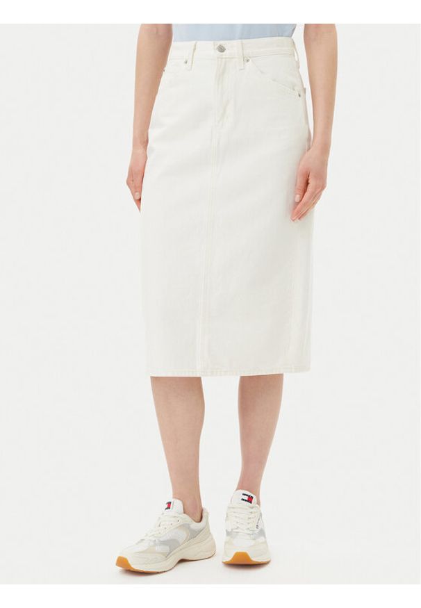 Levi's® Spódnica jeansowa 001VH-0002 Écru Regular Fit. Materiał: bawełna