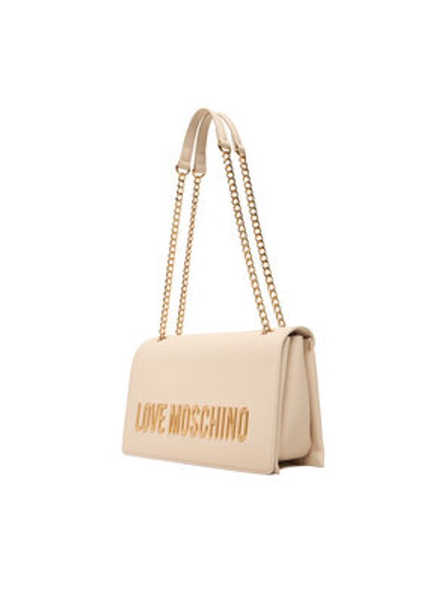 Love Moschino - LOVE MOSCHINO Torebka JC4192PP0NKD0110 Écru. Kolor: kremowy. Materiał: skórzane