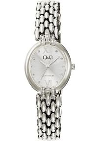 Zegarek damski QQ F16A-001P CYRKONIE srebrny. Kolor: srebrny #1