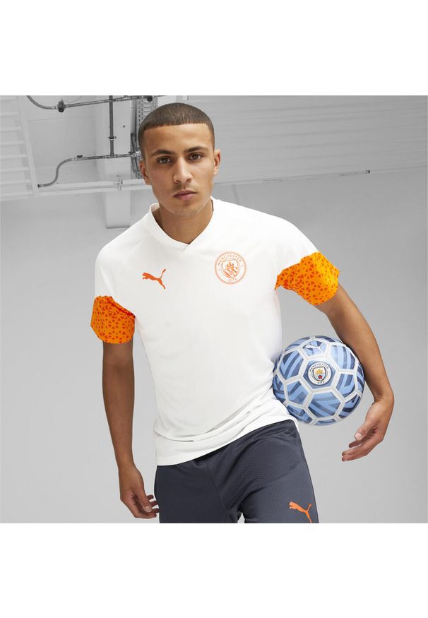 Puma - Koszulka treningowa Manchester City 2023/24. Kolor: biały. Sport: piłka nożna, fitness