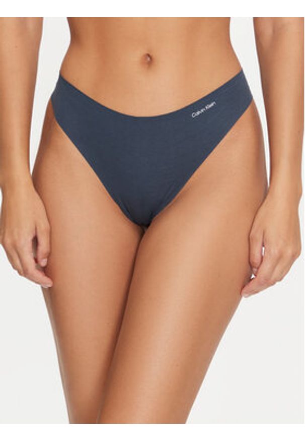 Calvin Klein Underwear Komplet 3 par stringów Thong 3Pk 000QD5219E Kolorowy. Materiał: bawełna. Wzór: kolorowy