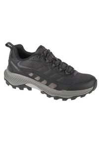 Buty trekkingowe męskie Merrell Speed Strike 2. Zapięcie: sznurówki. Kolor: czarny. Materiał: guma, syntetyk, tkanina, materiał. Szerokość cholewki: normalna. Sport: turystyka piesza