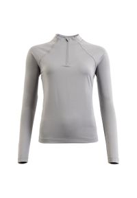 Damska koszulka jeździecka z zamkiem 1/4 BR Equitation CLX. Kolor: szary. Długość rękawa: długi rękaw #1